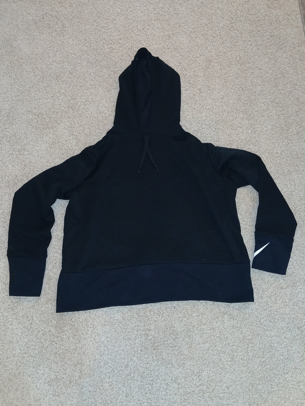 Nike Black Hooded Dri-Fit Pullover Ribbed Womens XL